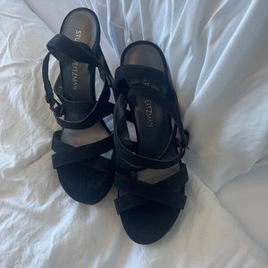 Stuart Weitzman black strappy heels size 7 1/2 M